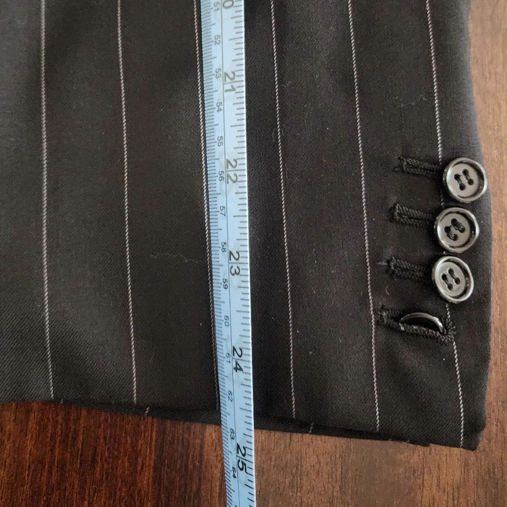 Brioni 42/52R 100% Wool Double Breasted pinstripe Suit Jacket - Picture 7 of 12